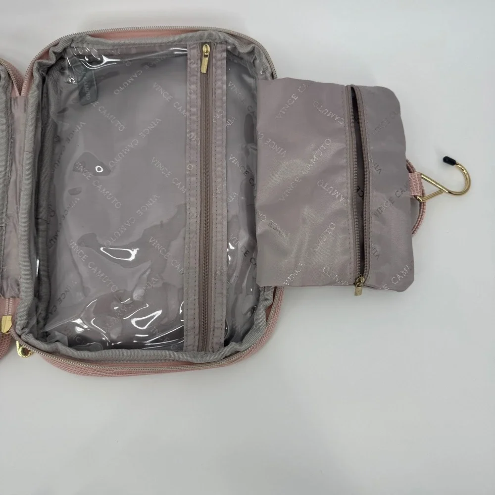 Vince Camuto Pink Cosmetic Hanging Toiletry Bag Travel Organizer Case